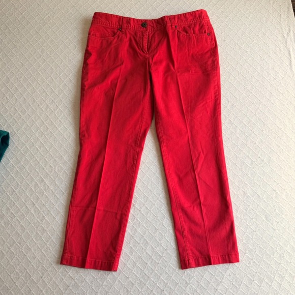 Dalia Collection Pants - Dalia Collection Modern Fit Red Straight Leg Stretch Pants Womens Size 10